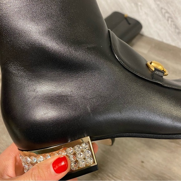 Gucci | Horsebit leather knee boot with crystals NEW - Picture 17 of 17